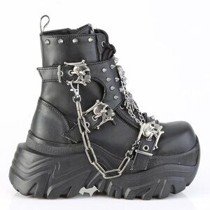 Platform Skull Gothic Lace Up Ankle Boots